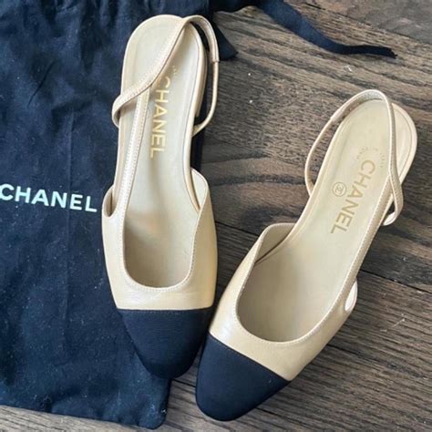 chanel two tone slingbacks 2015 price|chanel slingback size chart.